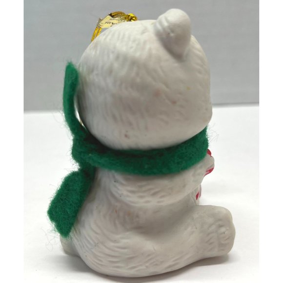 Vintage Lil Chimers Christmas Ornament Bell Jasco Polar Bear with Candy Cane 2.5 - Picture 5 of 7